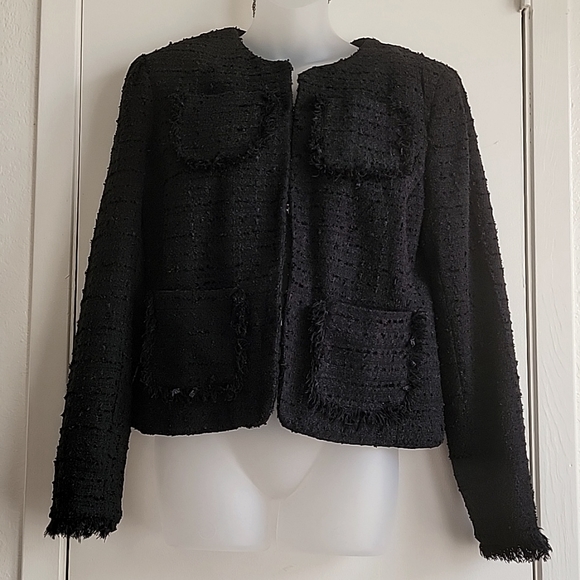 George | Vintage Black Tweed Jacket - Picture 3 of 11